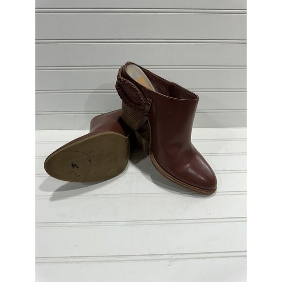Dolce Vita Shoes - Dolce Vita Open Back Shoes Booties With Braid Chunky Block Heel Brown SZ 8.5